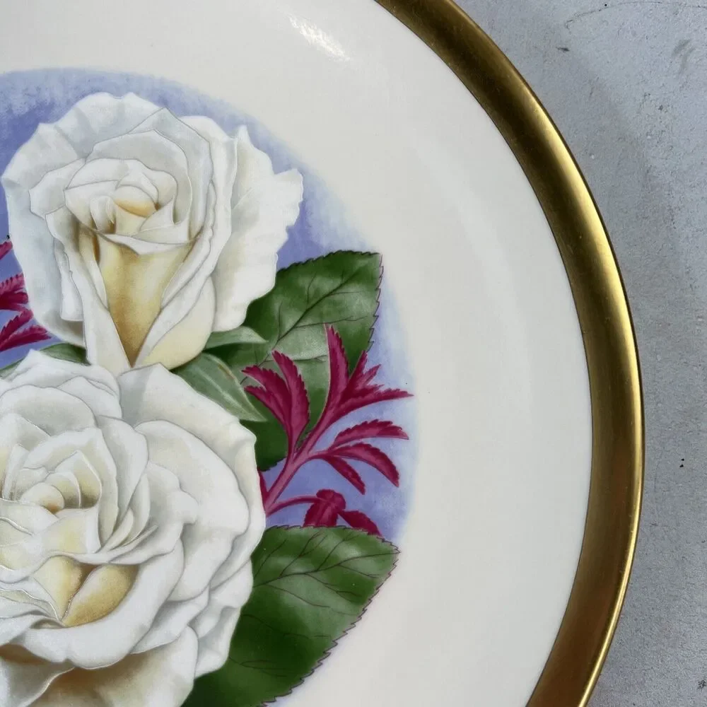 1981 WHITE‎ LIGHTNIN' American Rose Society Plate 2594- 9800